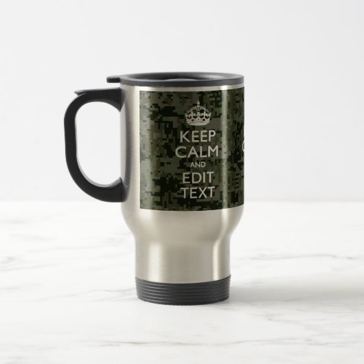 Mug De Voyage Votre texte Camouflage numérique Bois Conserver le (Gauche)