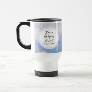 Mug De Voyage Vous êtes la Lumière du monde Bible Verse Bleu Tr