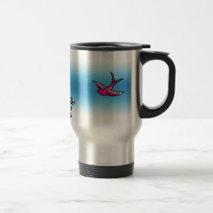 Mug De Voyage Voyage MIG de fleurs de cerisier et d'hirondelle
