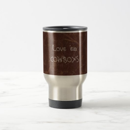 Mug De Voyage Voyage simili cuir d'acier inoxydable d'impression (Centre)