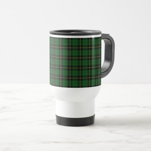 Mug De Voyage Wallace Clan Green et Black Chasse Tartan (Devant droit)