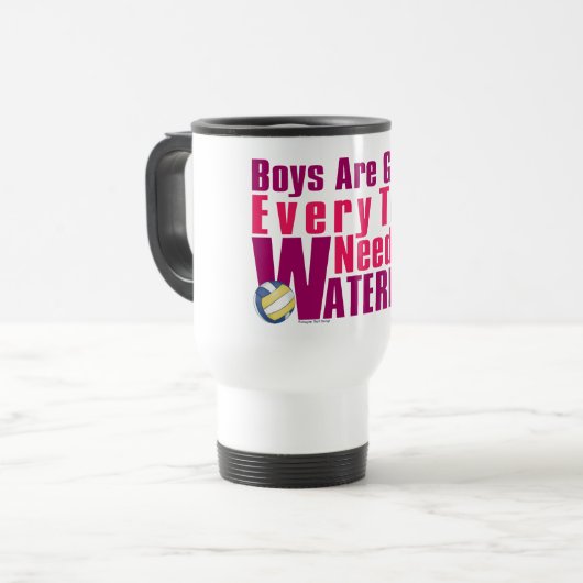 Mug De Voyage Waterboy Volleyball en rose (Devant gauche)