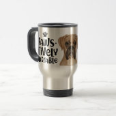 Mug De Voyage Watercolor Boxer drôle chien devis (Devant gauche)