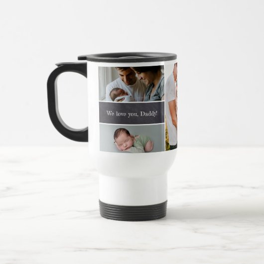 Mug De Voyage We Love You Daddy Chalkboard Photo Collage (Gauche)