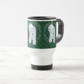 Mug De Voyage Westie sur Tartan (Devant droit)