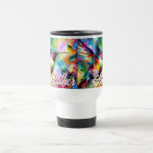 Mug De Voyage Whimsical Colorful Hummingbird Bird Personnalisé (Centre)