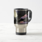 Mug De Voyage Whimsical Moon and Mountains Abstract Art (Devant droit)