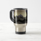 Mug De Voyage Whimsical Moon and Mountains Abstract Art (Devant gauche)