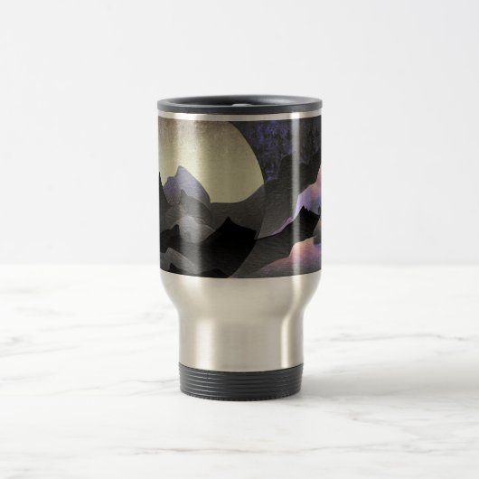 Mug De Voyage Whimsical Moon and Mountains Abstract Art (Centre)