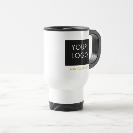 Mug De Voyage White Personnalisable Entreprise Ajouter Votre Log (Devant droit)