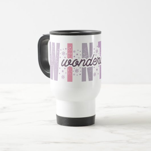 Mug De Voyage Winter Wonderland - Typographie Festive Art (Devant gauche)