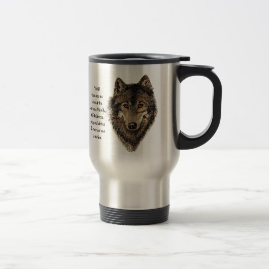 Mug De Voyage Wolf totem Inspirational Spirit Guide Animal (Droit)