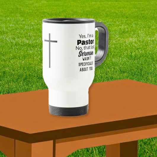 Mug De Voyage Yes I'm A Pastor, Sermon Cross