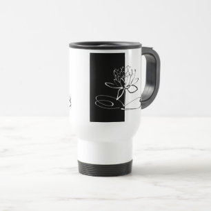 Mug De Voyage Yin Yang Fleur de Lotus Noir et Blanc