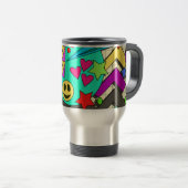 Mug De Voyage Zany Wild Dessin Style Happy motif (Devant droit)