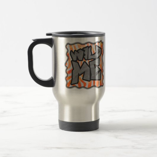 Mug De Voyage Zebra Orange et White Wild Me (Gauche)