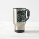 Mug De Voyage Zebra Silhouette bleu et blanc (Devant droit)