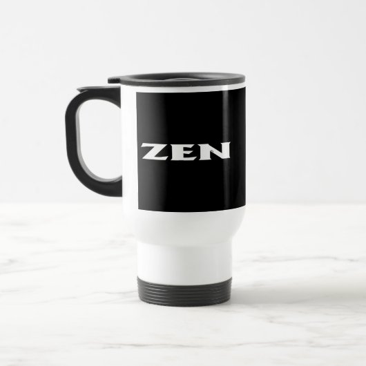 Mug De Voyage Zen blanc noir bouchon (Gauche)