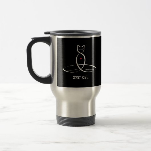 Mug De Voyage Zen Cat - Texte de style sanscrit. (Gauche)
