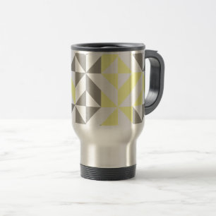 Mug De Voyage ZigZag géométrique jaune et argent
