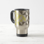 Mug De Voyage ZigZag géométrique jaune et argent (Devant gauche)