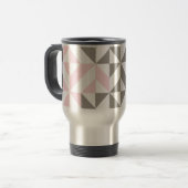 Mug De Voyage ZigZag géométrique rose et argent (Devant gauche)
