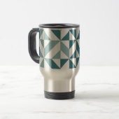 Mug De Voyage ZigZag géométrique vert turquoise à deux tons (Devant gauche)