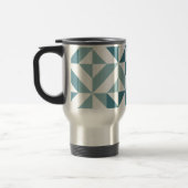 Mug De Voyage ZigZag géométrique vert turquoise à deux tons (Gauche)