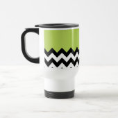 Mug De Voyage Zigzag noir et blanc, Chevron, Vert, Votre nom (Gauche)