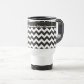 Mug de voyage Zigzag personnalisé, Chevrons noir e (Devant droit)