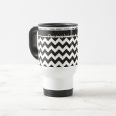 Mug de voyage Zigzag personnalisé, Chevrons noir e (Devant gauche)