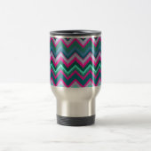 Mug De Voyage Zigzags tribaux roses bleus turquoises de Chevron (Centre)