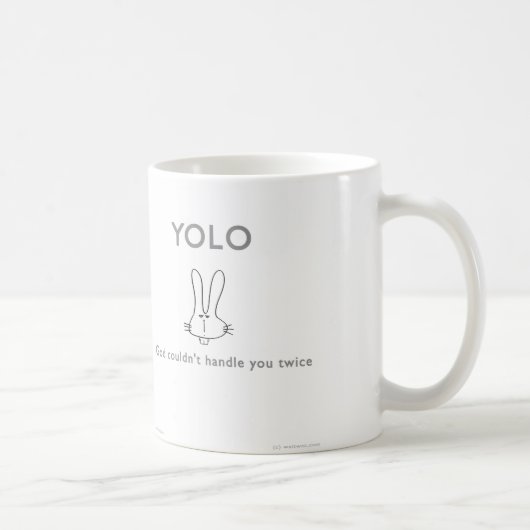 Mug de ww040 YOLO d'un dieu waitwot de lapin de badass (Droite)