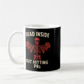 Mug Dead Inside But Hitting Prs – Funny Skeleton Gym L (Gauche)