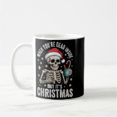 Mug Dead Inside But It's Christmas Skeleton Coffee San (Gauche)