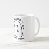 Mug Dead Inside Caffeinated Outside Funny Cute Ghost (Devant droit)