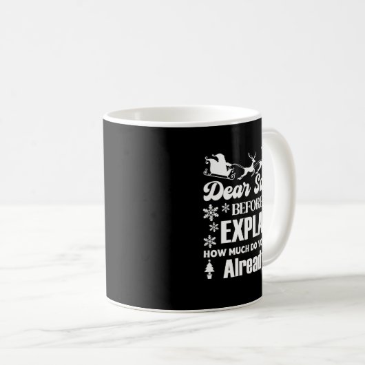 Mug Dear Santa Before I Explain How Much Do You Know (Devant droit)