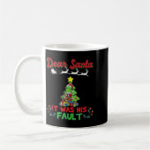 Mug Dear Santa It Was His Fault Siblings Matching Xmas (Gauche)