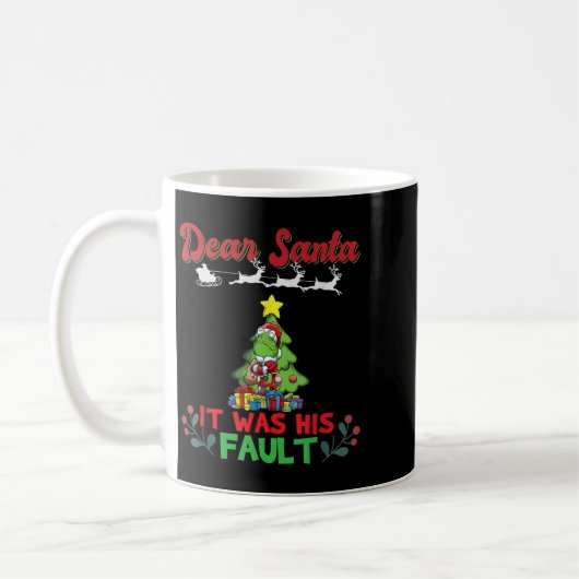Mug Dear Santa It Was His Fault Siblings Matching Xmas (Gauche)