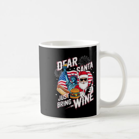 Mug Dear Santa Just Bring Wine For Christmas (Droite)