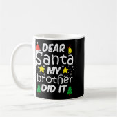 Mug Dear Santa My Brother Did It Funny Christmas Boys  (Gauche)