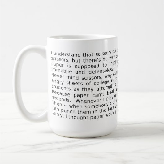 Mug Débat Pierre Feuille Ciseaux FunnyMug (Gauche)