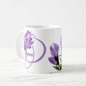 Mug Debbie nom mauve crocus floral (Devant gauche)