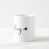 Mug Débranchez avec le texte et la prise de manuscrit (Centre)