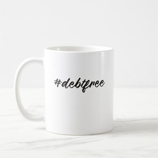 Mug #debtfree (Hashtag sans dette) Pinceau (Gauche)