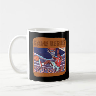 Mug début du match de basket-ball slam dunk