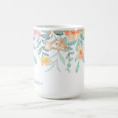 Mug Décalcomanie tropicale girly florale à l'aquarelle (Centre)