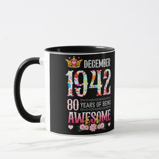 Mug Décembre 1942 80e anniversaire 80 ans merveilleux  (Gauche)