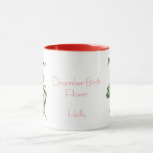 Mug Décembre Fleur de naissance aquarelle Holly (Centre)