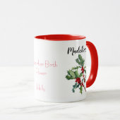 Mug Décembre Fleur de naissance aquarelle Holly (Devant droit)